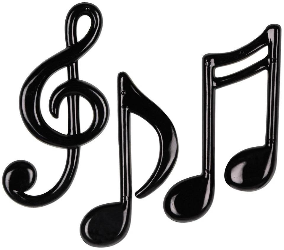 Molded Plastic Musical Notes of Size 4¼"-5½" for Halloween - Beistle - Image 1 of 1