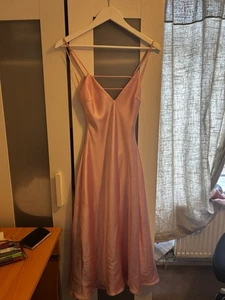 Zara Pink Midi Satin Dress Size S - Picture 1 of 3