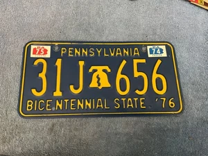 Pennsylvania License Plate Bicentennial State 1976 w/ 1974 & 75 Sticker 31J-656 - Picture 1 of 1