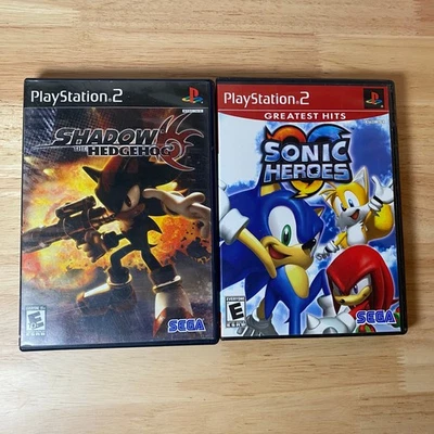 PS2 Bundle Shadow The Hedeghog w/ Manual Tested + PS2 Sonic Heroes Tested - Image 1 of 4