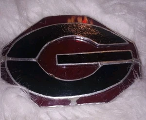 Vintage University of Georgia Bulldog UGA Glasfächer Sammlerstück G schwarz burgund - Bild 1 von 18