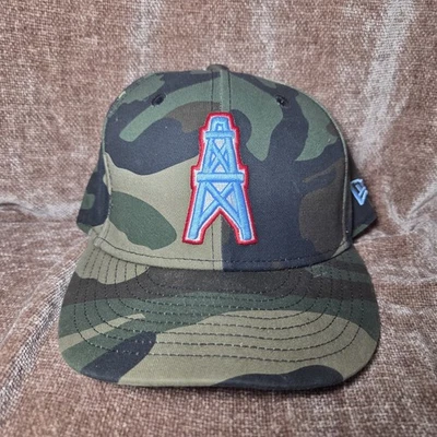 Men's Houston Oilers New Era Camo Gridiron Classics Camo 59FIFTY Fitted Hat 7¼ - Image 1 of 4