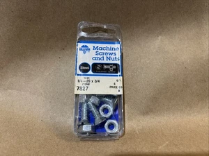 6 piezas Hillman tornillos y tuercas de máquina acero 1/4”-20 x3/4” 7827 - Imagen 1 de 3
