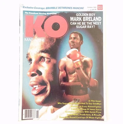KO Boxing Magazine Oct 1984 Ray Leonard Mark Breland Cover No Label Newsstand  - Image 1 of 4