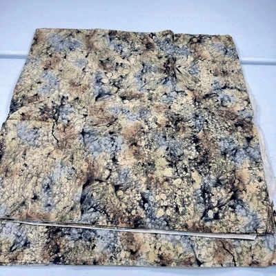 vintage fabric black beige tie dye cotton 45x178 4.9 yards - Image 1 of 4