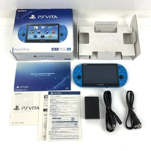 Sony PS Vita Console PCH-2000 Tested Works Aqua Blue From Japan 5647 HJ - Picture 1 of 10