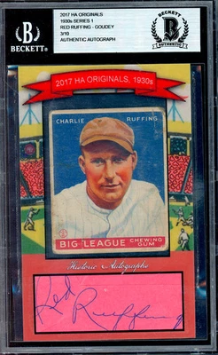 1933 Goudey #56 Red Ruffing Autograph BVG Authentic 2017 HA Originals - Image 1 of 2