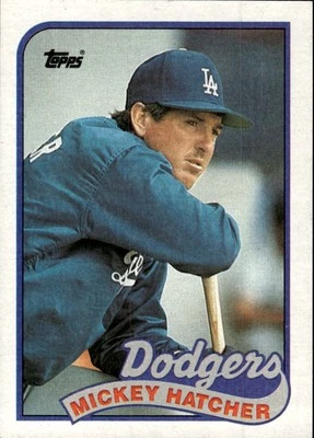 1989 Topps #483 Mickey Hatcher Los Angeles Dodgers - Image 1 of 2