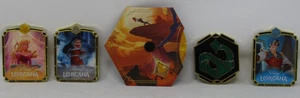 Disney Lorcana Set 9 Fabled Promos All 4 Pins & Lore Counter - Picture 1 of 2