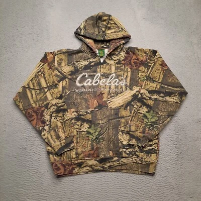 Cabelas Hoodie Men Large Camo Mossy Oak Break Up Sweatshirt Pullover Fleece Hood - Image 1 of 4