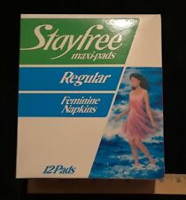 1985 Stayfree Maxi Pads Feminine Napkins Sealed Box Of 12 -  Mint Condition RARE