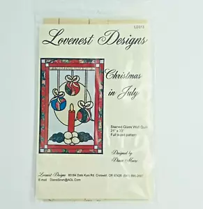 Lovenest Designs Christmas in July Stained Glass Wall Quilt Pattern 21" x 33" - Picture 1 of 2