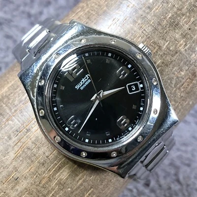 Swatch Irony Women AG2007 Dress Silver Tone Quartz Analog 31mm Watch 6 3/4" - Image 1 of 4