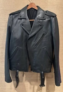Fab Jil sander black leather motorcycle jacket- 52 (42) Unworn W/Tags $2500 - Picture 1 of 24