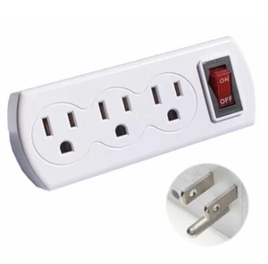 Westinghouse AC Power Wall Tap Grounded 3 Prong 3 Outlets With ON / OFF Switch - Picture 1 of 2
