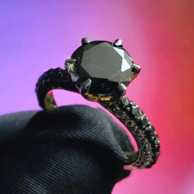 2Ct Round Cut Lab Created Spinel Engagement Ring 14K Two Tone Gold Plated - Image 1 of 4