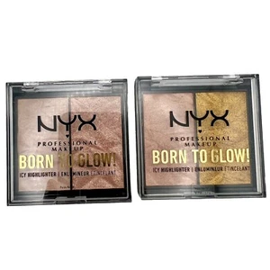 2 Different NYX Born to Glow Icy Highlighter BTGIH05 Rock Candy & Golden cliffs - Picture 1 of 4