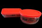 SET OF 2 PYREX HELLO KITTY GLASS STORAGE WITH LIDS