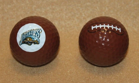 Jacksonville JAGUARS Football Logo Brown Golf Ball - Set of 2 - Buy more save $ Cover