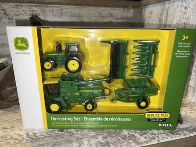 1/64 Harvesting Set 4555 Tractor 7720 Combine 500 Grain Cart Ertl Die-Cast - Image 1 of 4