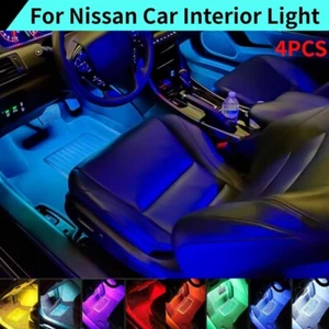 For NISSAN LED RGB Car Interior Atmosphere Neon Light Strip Music Remote Control - Foto 1 di 12
