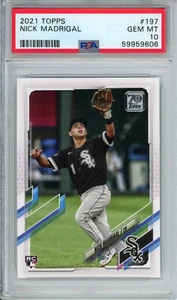 PSA 10 Nick Madrigal 2021 Topps Series 1 Base Rookie #197 RC White Sox - Picture 1 of 2