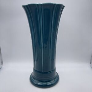 Fiestaware Retired Fiesta Juniper Teal Blue Medium 9 5/8" Flared Fluted Vase 