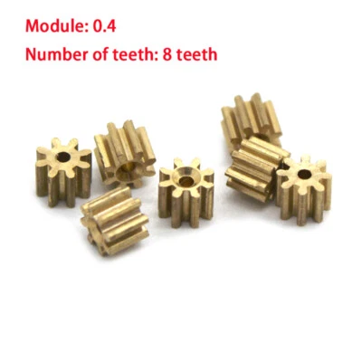 Metal Copper Gear 8 Teeth 0.4 Module Motor Toy Car Transmission Spindle Gear