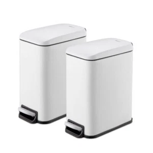 Bathroom Trash Can 1.3 Gallon Slim Step on Pack of 2 Removable Inner Bucket New - Bild 1 von 10