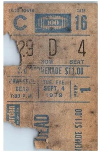 Grateful Dead Ticket Stub September 4 1979 Madison Square Garden NY - Picture 1 of 2