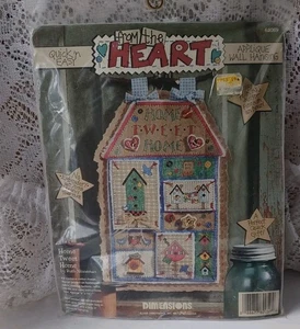 KIT APPENDIABITI DA PARETE APPLIQUE VINTAGE NUOVO 1995 DAL CUORE "HOME TWEET HOME" 62059 - Foto 1 di 4
