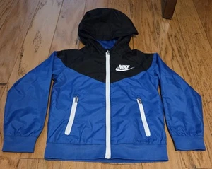 Nike Jacket Boys Size Medium Size 6 Windbreaker Colorblock Full Zip Hooded - Picture 1 of 3