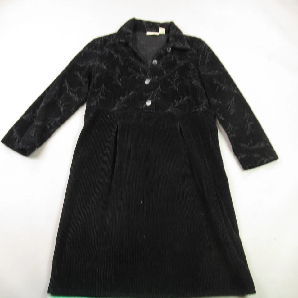 Vestido J Jill Mujer XS Alto 3/4 Alto Ligero Recto Pana Botones Foto 1 de 4