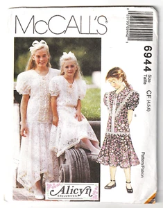 McCalls 6944 Girls Lace Trimmed Classic Dress 4-5-6 Alicyn Sewing Pattern UNCUT - Picture 1 of 2