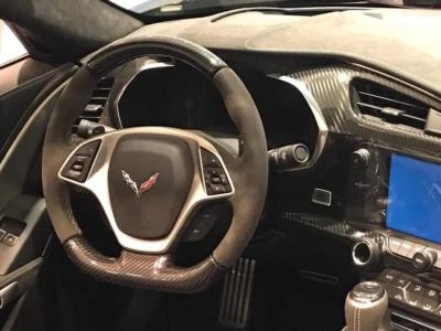 Volante C7 Stingray Z06 Grand Sport ZR1 Corvette Gamuza Gris Carbono AUTO Foto 1 de 2