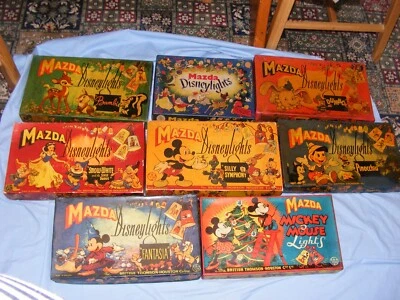 Vintage Disney Mazda Disneylights Christmas RARE Lights Working 8 Boxes ALL WORK - Image 1 of 4