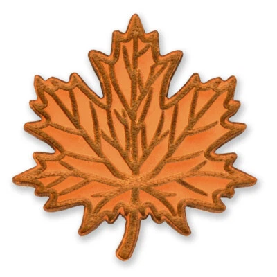 PinMart Orange Wood Autumn Maple Leaf Pin - Image 1 of 4