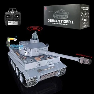 Henglong RC Tank 3818 1/16 7.0 Tiger I IR BB RTR 360° Turret Barrel Recoil Smog - Picture 1 of 12