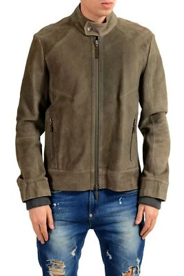 Just Cavalli Men's 100% Suede Leather Gray Full Zip Jacket Size S M L XL 2XL - Image 1 of 4