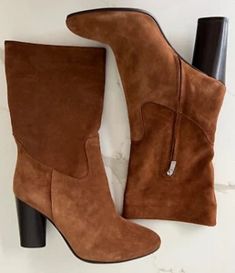 NEU/NIB Cognac Wildleder Mid High Slouch Stiefel Tinley Sundance Katalog EU 42/10 Absatz - Bild 1 von 4