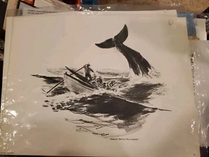 Vintage lot of 2 signed Robert James Pailthorpe charcoal drawings.ON CANVAS - Picture 1 of 6