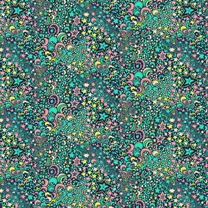 PARADISO MIDNIGHT IN GALACTIC BY WINDHAM STARS MOON CELESTIAL DIGITAL FABRIC 30" - Picture 1 of 2