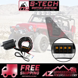 S-Tech 4 Switch System relay center Amber Dual LED For 97-06 Jeep Wrangler TJ/LJ - Picture 1 of 5
