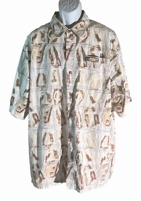 LOT29 Camisa Hombre Manga Corta Con Botones Marrón Blanco 3XL Foto 1 de 4