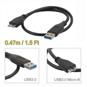 USB 3.0 Micro B Kabel Festplattenkabel Ladekabel Datenkabel Toshiba 0,47m Neu - Bild 1 von 9