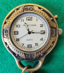 Cedar Creek Quarts Pocket Watch, Bronze, Backlit Luminous Face, Carabiner V-180 - Picture 1 of 4