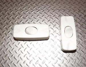 pack of 2x 2A SPST INLINE TABLE LAMP SWITCH WHITE 12V DC OR 230V AC SINGLE POLE - Picture 1 of 2