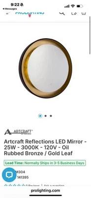 LED mirror. Brand: Artcraft Profiting. Width: 2.5” Length: 31.5” Height: 31.5” - Image 1 of 3