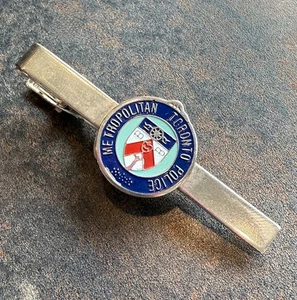 Tie Clip VTG Metropolitan Toronto Police in Enamel Silver Tone Men's Jewelry - Picture 1 of 8