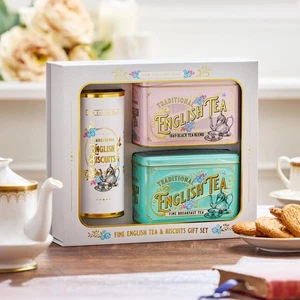Juego de regalo vintage victoriano de té y galletas - Imagen 1 de 4